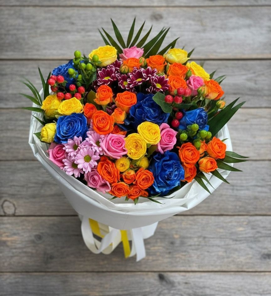 Букет цветов из: Розы и Хризантемы в Урухской