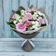 Букет цветов из:  Герберы, Альстромерии и Хризантемы #REPLACE_PRED# Урухской