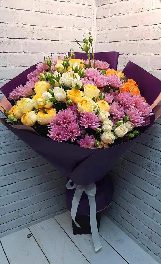 Букет цветов из: Хризантемы и Розы в Урухской