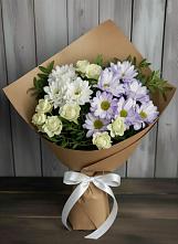 Букет цветов из:  Хризантемы и Розы в Урухской