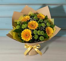 Букет цветов из:  Герберы и Хризантемы в Урухской