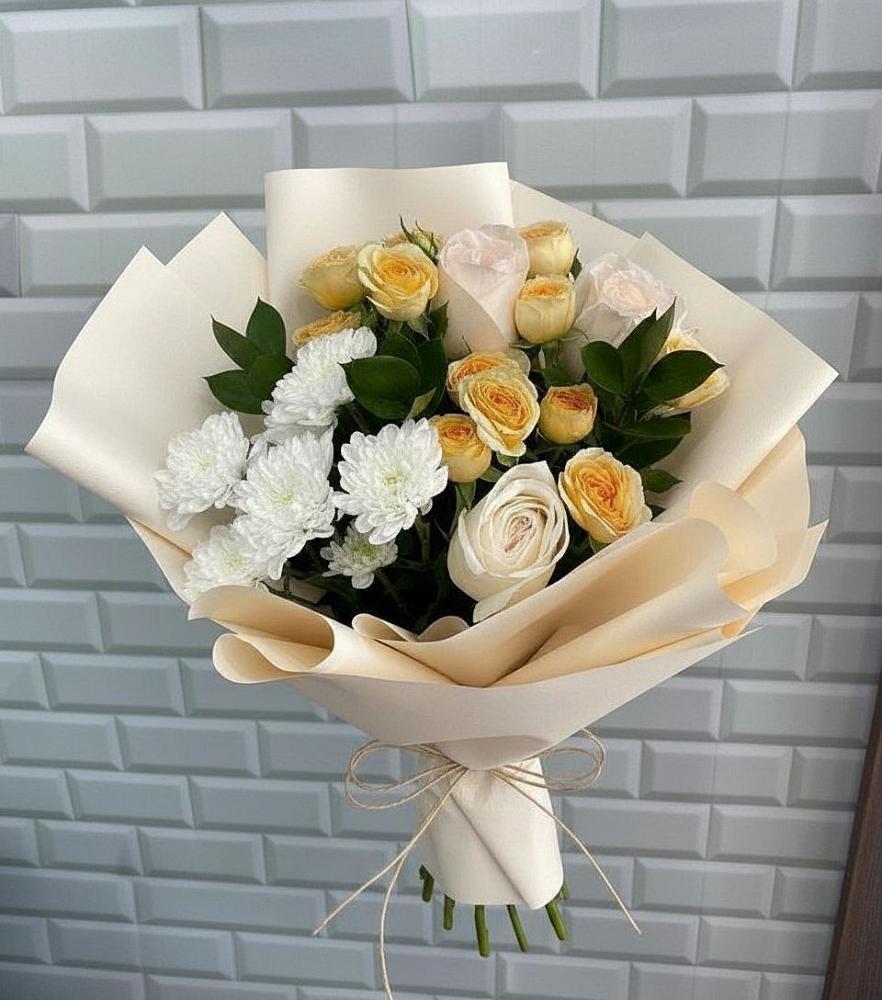 Букет цветов из: Розы и Хризантемы в Урухской