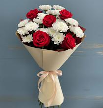 Букет цветов из:  Розы и Хризантемы в Урухской
