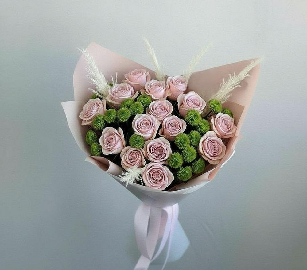 Букет цветов из: Розы и Хризантемы в Урухской