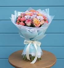 Букет цветов из:  Хризантемы и Розы в Урухской